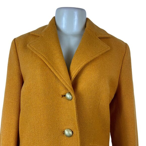 Bernhard Altmann Women’s Mustard Wool Vintage Blazer Button Closure Pockets - Picture 4 of 9